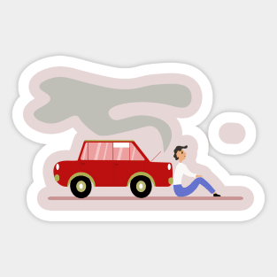 car and man Sticker